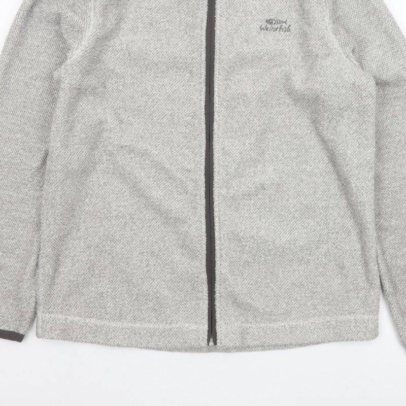 Weird Fish Men’s Grey Fleece Full Zip Stand-Up Collar Jacket M