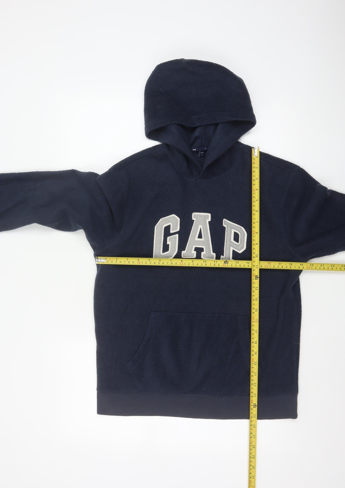 Gap Men’s Blue S Pullover Fleece Hoodie Logo Graphic Pockets
