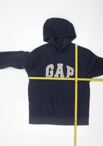 Gap Men’s Blue S Pullover Fleece Hoodie Logo Graphic Pockets