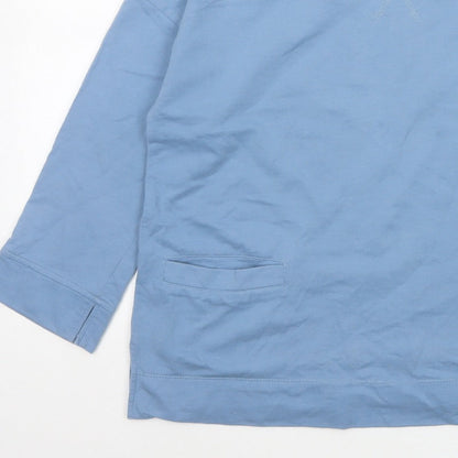Mistral Women’s Blue Size 12 Cotton Long Sleeve Pocket Jersey Top