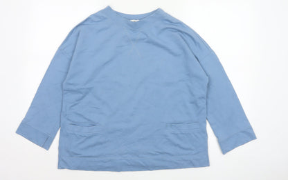 Mistral Women’s Blue Size 12 Cotton Long Sleeve Pocket Jersey Top