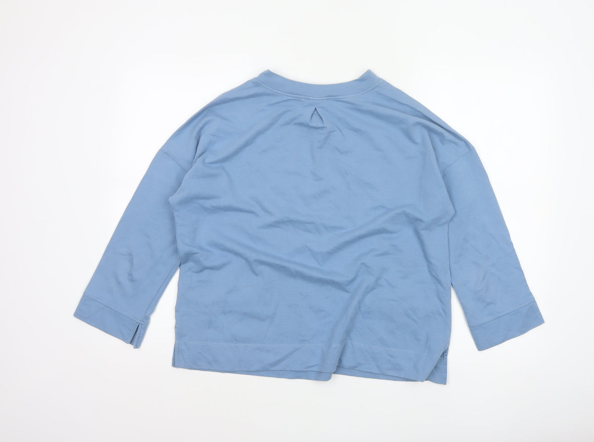 Mistral Women’s Blue Size 12 Cotton Long Sleeve Pocket Jersey Top