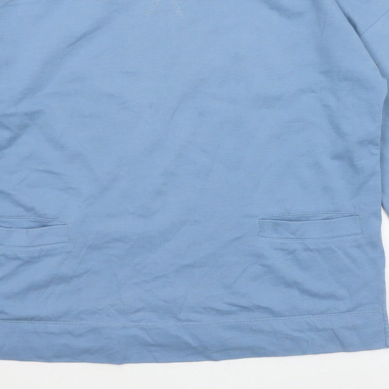 Mistral Women’s Blue Size 12 Cotton Long Sleeve Pocket Jersey Top