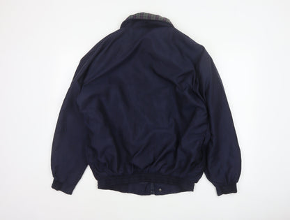 Walrus Men’s Blue M Vintage Windbreaker Rain Jacket Tartan Collar