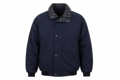 Walrus Men’s Blue M Vintage Windbreaker Rain Jacket Tartan Collar