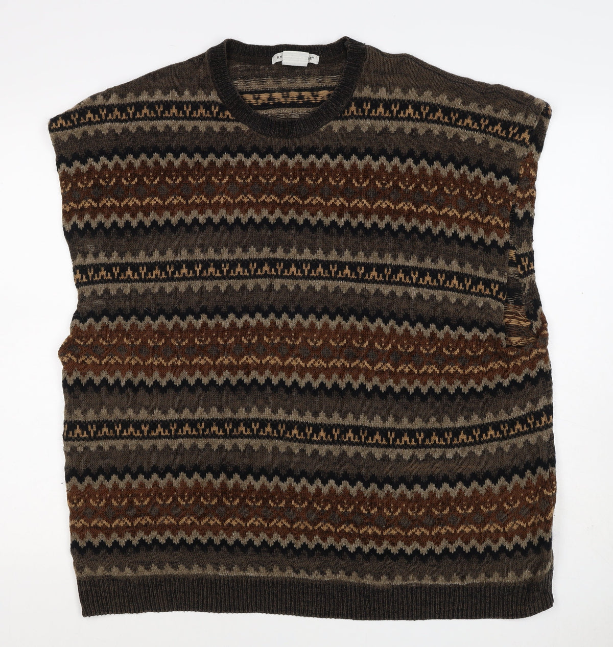 Knightsbridge Men’s Multicoloured XL Fair Isle Knit Sweater Vest