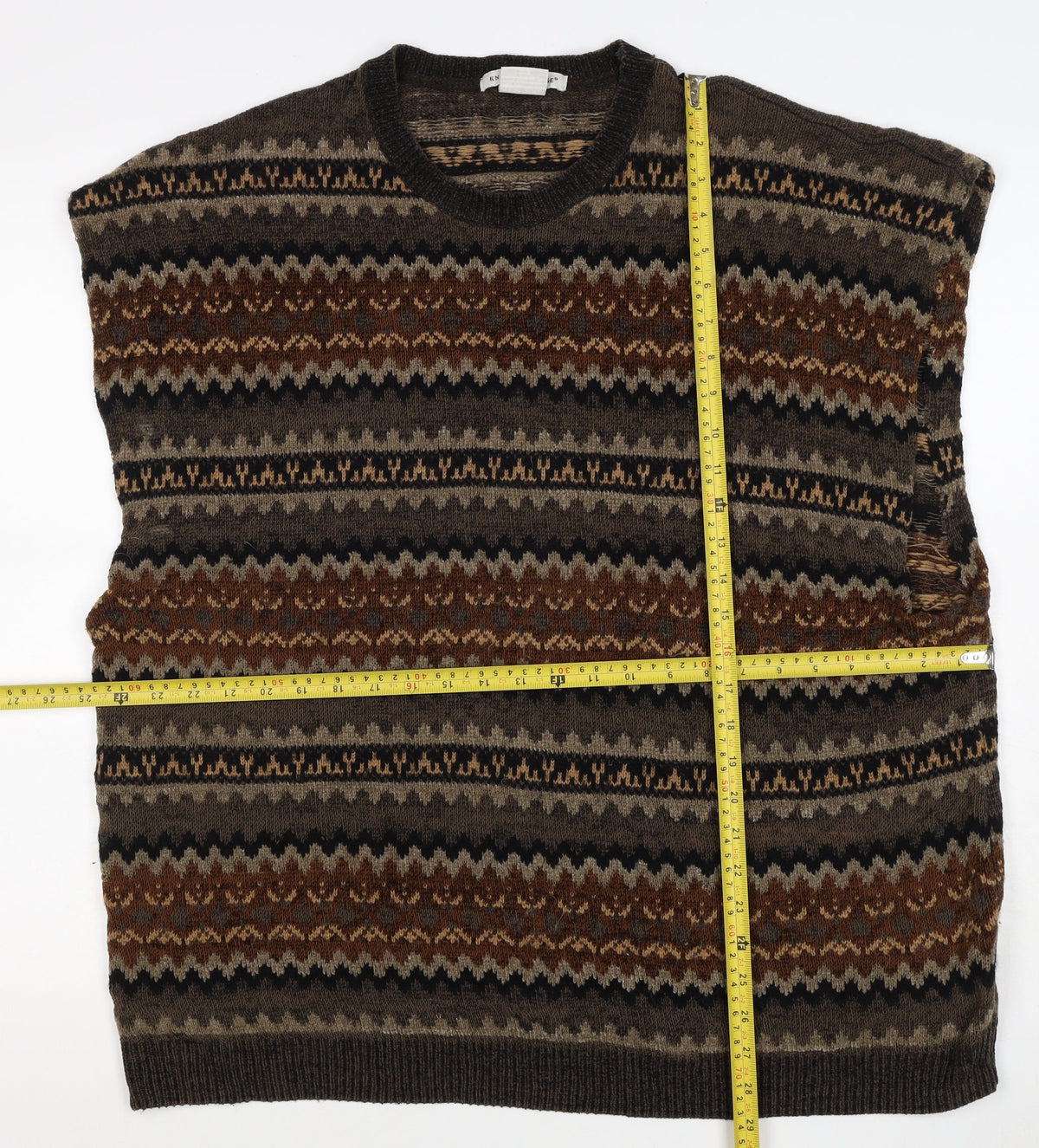 Knightsbridge Men’s Multicoloured XL Fair Isle Knit Sweater Vest