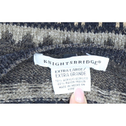 Knightsbridge Men’s Multicoloured XL Fair Isle Knit Sweater Vest