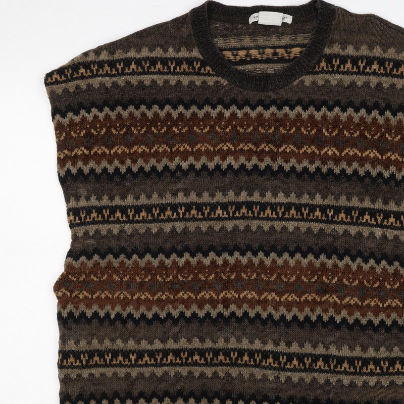 Knightsbridge Men’s Multicoloured XL Fair Isle Knit Sweater Vest