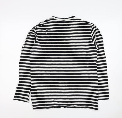 Comme des Garçons PLAY Women’s Black White Stripe Heart Long Sleeve T-Shirt XL