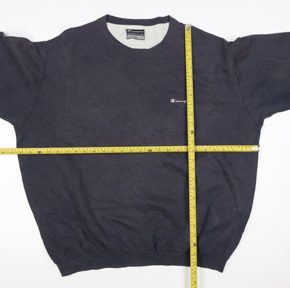 Champion Men Blue XL Vintage Crew Neck Logo Pullover Sweatshirt