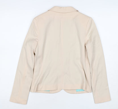 H&M Divided Women Beige UK 8 Single Button Lined Blazer