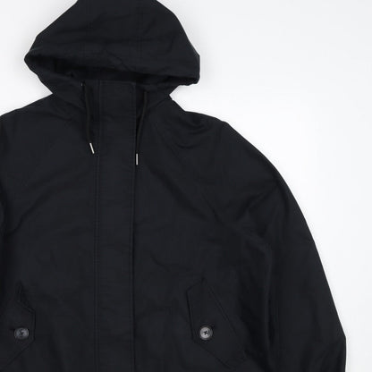 Marks and Spencer Women Black S Stormwear Hooded Parka Rain Jacket