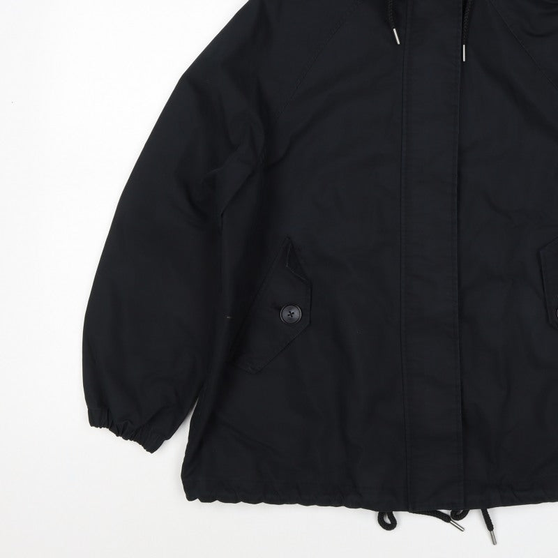 Marks and Spencer Women Black S Stormwear Hooded Parka Rain Jacket