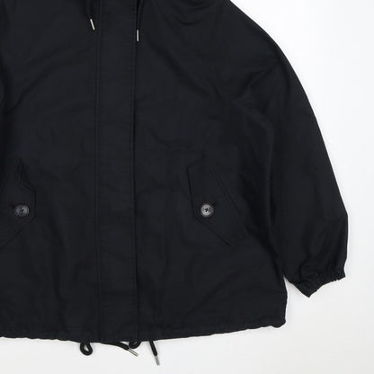 Marks and Spencer Women Black S Stormwear Hooded Parka Rain Jacket