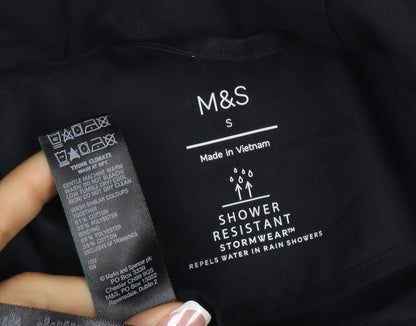 Marks and Spencer Women Black S Stormwear Hooded Parka Rain Jacket