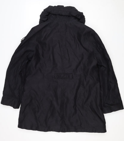 Per Una Women’s Black L Hooded Long Ruffle Zip Jacket