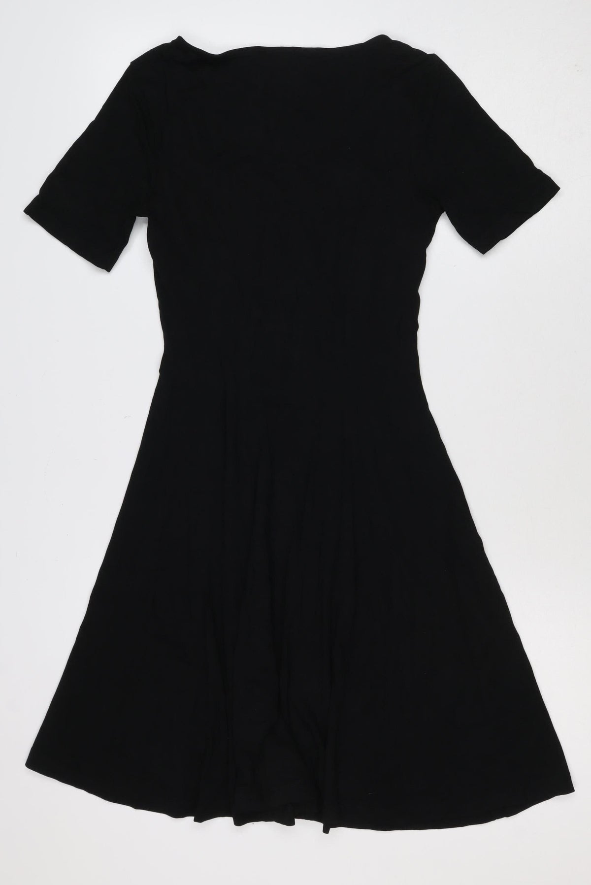 ASOS Women Black UK 10 Fit & Flare Pleated Long Sleeve Dress