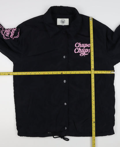 Chupa Chups Women’s Black Pink Logo Padded Jacket M Retro