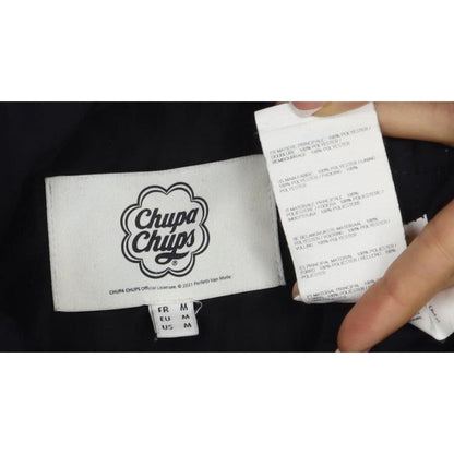 Chupa Chups Women’s Black Pink Logo Padded Jacket M Retro