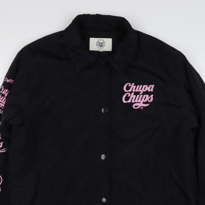 Chupa Chups Women’s Black Pink Logo Padded Jacket M Retro