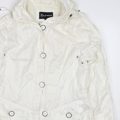 Brandtex Women White UK 12 Hooded Parka Jacket Lightweight