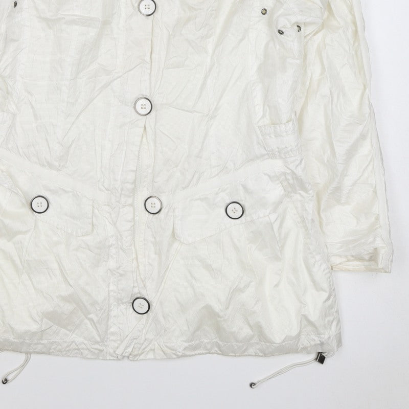 Brandtex Women White UK 12 Hooded Parka Jacket Lightweight