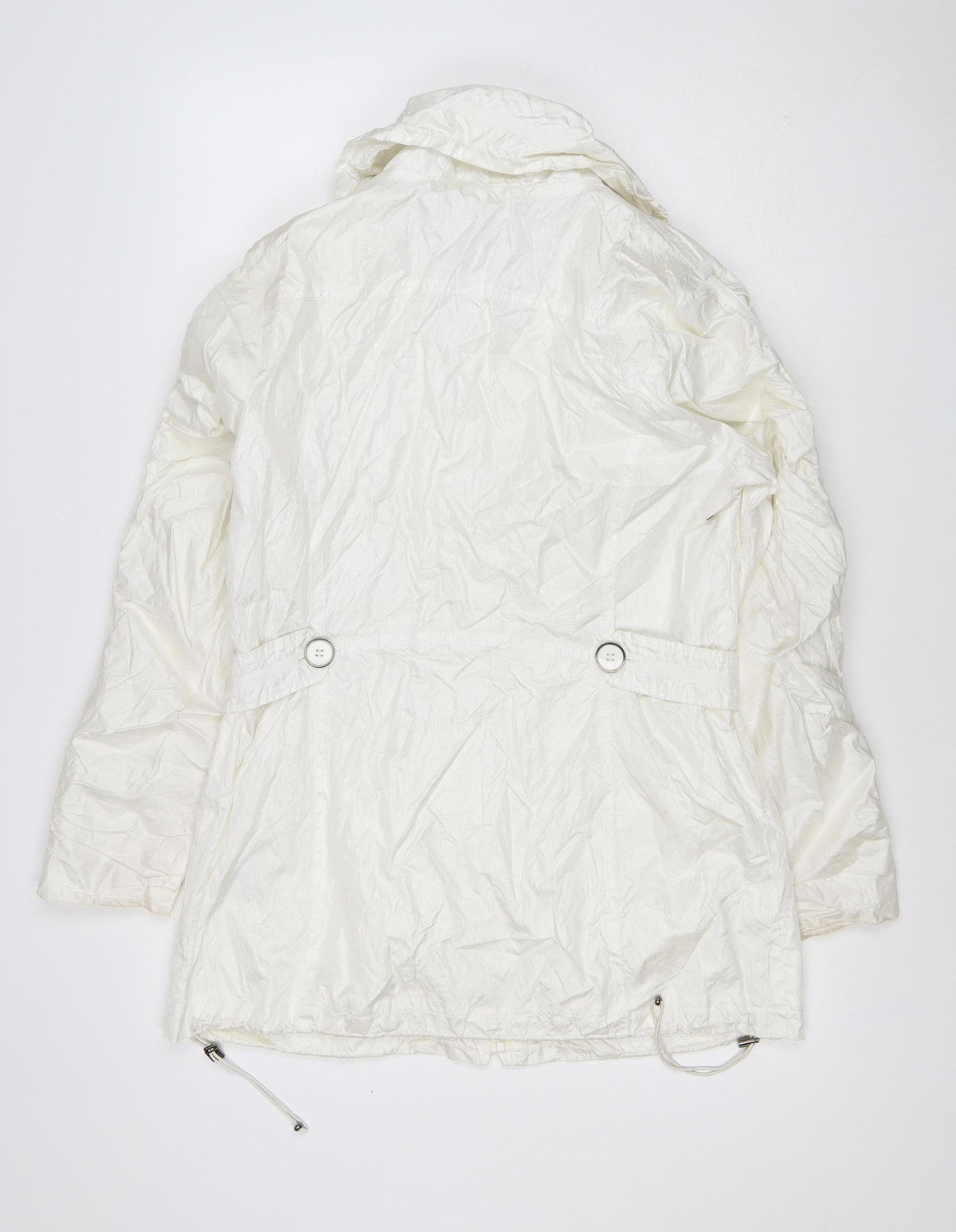 Brandtex Women White UK 12 Hooded Parka Jacket Lightweight