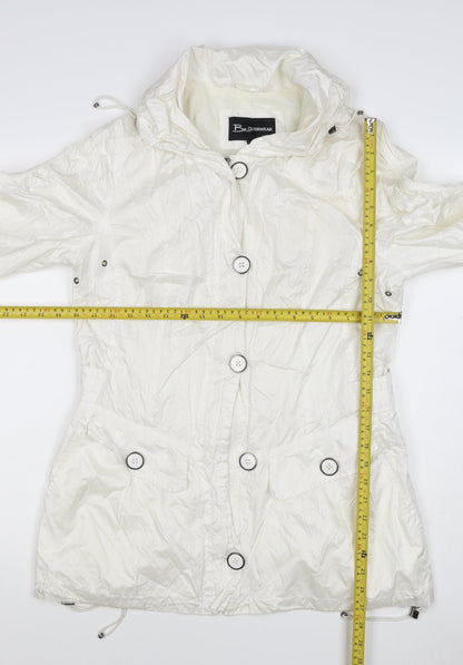 Brandtex Women White UK 12 Hooded Parka Jacket Lightweight