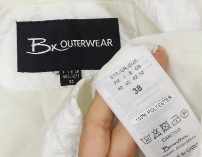Brandtex Women White UK 12 Hooded Parka Jacket Lightweight