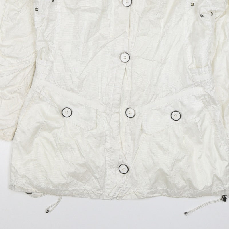 Brandtex Women White UK 12 Hooded Parka Jacket Lightweight