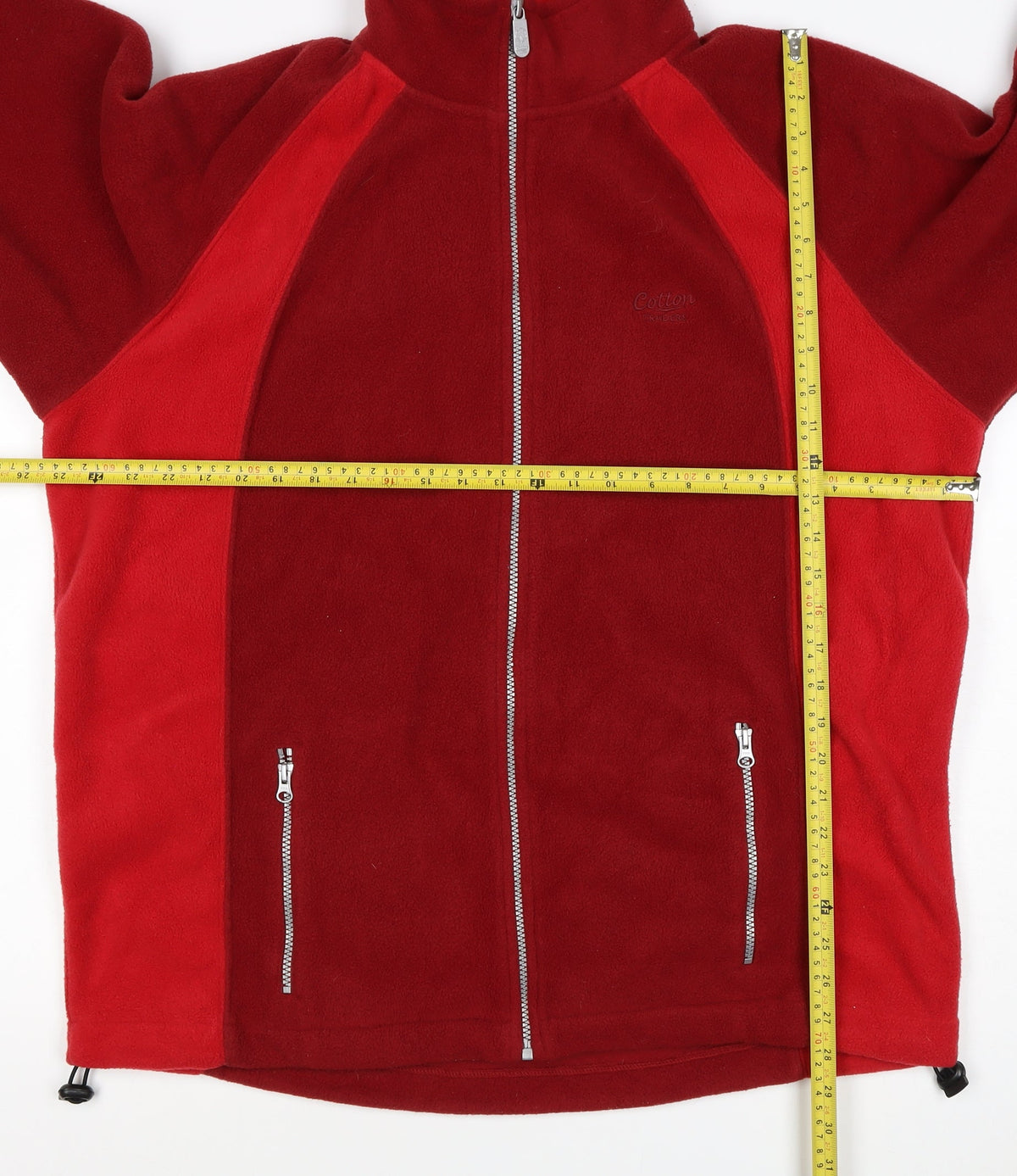 Cotton Traders Men's Red XL Fleece Full Zip Jacket Zipped Pockets