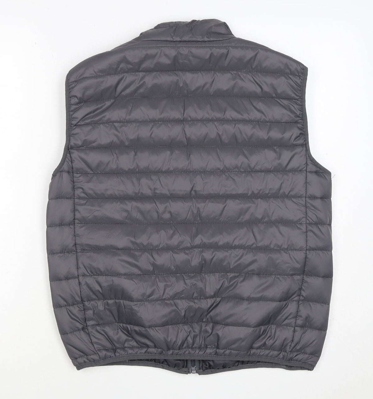 Brave Soul Men Grey M Quilted Puffer Gilet Padded Full Zip Waistcoat