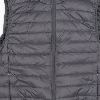 Brave Soul Men Grey M Quilted Puffer Gilet Padded Full Zip Waistcoat