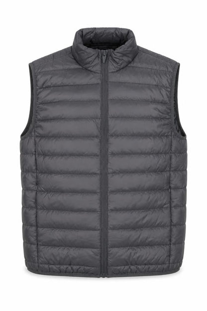 Brave Soul Men Grey M Quilted Puffer Gilet Padded Full Zip Waistcoat