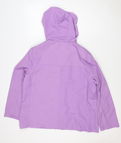 Damart Women’s Purple UK 18 Hooded Rain Jacket Zip Pockets
