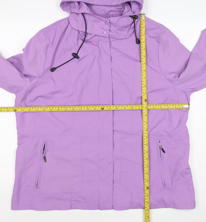Damart Women’s Purple UK 18 Hooded Rain Jacket Zip Pockets