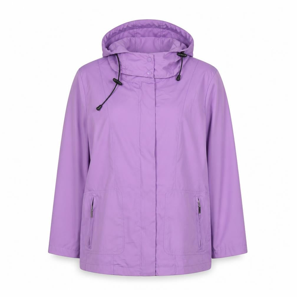 Damart Women’s Purple UK 18 Hooded Rain Jacket Zip Pockets