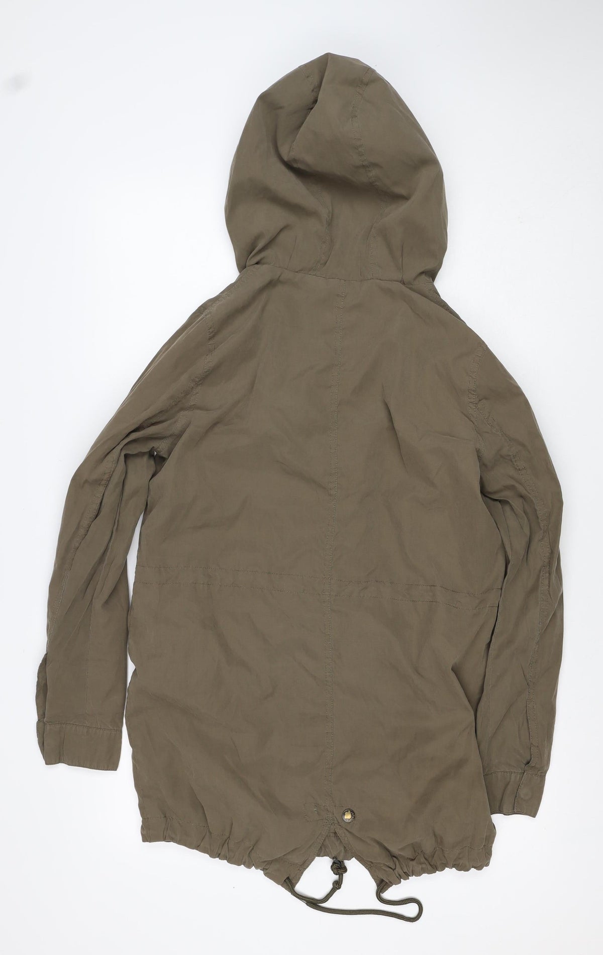 Superdry Women’s Khaki Size S Hooded Parka Jacket Lightweight