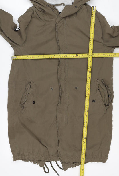Superdry Women’s Khaki Size S Hooded Parka Jacket Lightweight