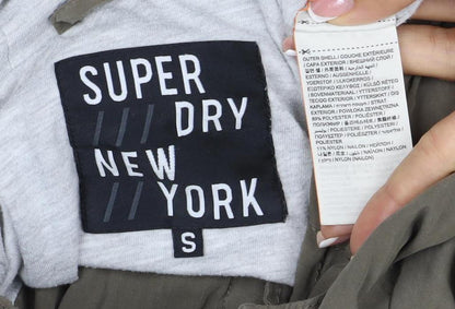 Superdry Women’s Khaki Size S Hooded Parka Jacket Lightweight