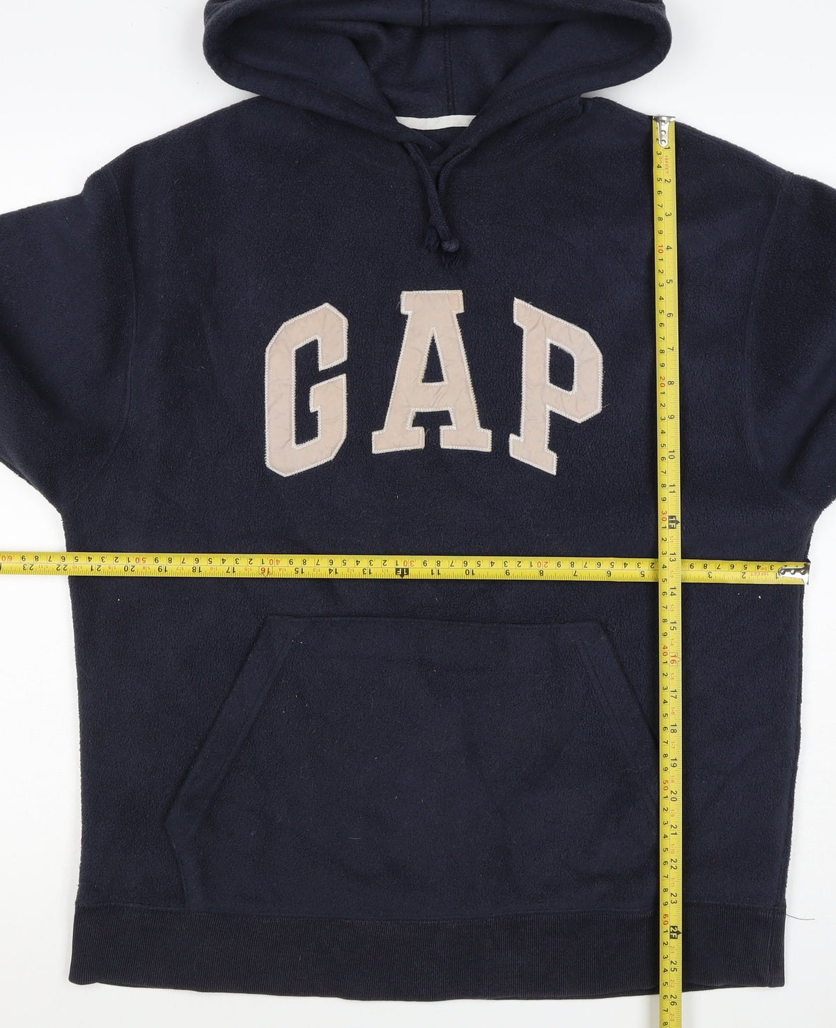 GAP Mens Blue M Fleece Pullover Hoodie Logo Pocket
