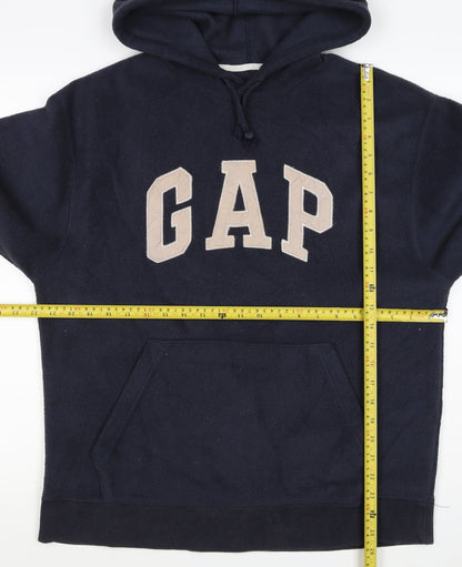 GAP Mens Blue M Fleece Pullover Hoodie Logo Pocket