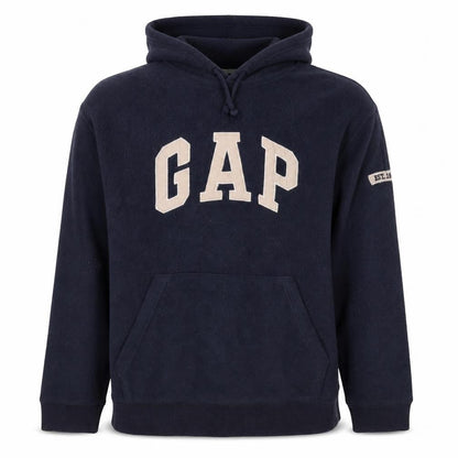 GAP Mens Blue M Fleece Pullover Hoodie Logo Pocket