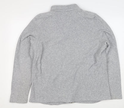 Quechua Men Grey 2XL Fleece Full Zip Hiking Jacket
