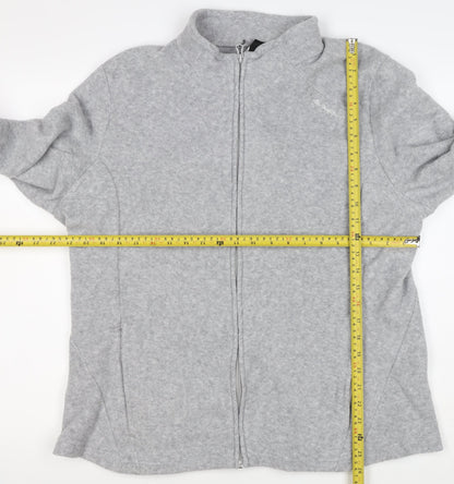 Quechua Men Grey 2XL Fleece Full Zip Hiking Jacket