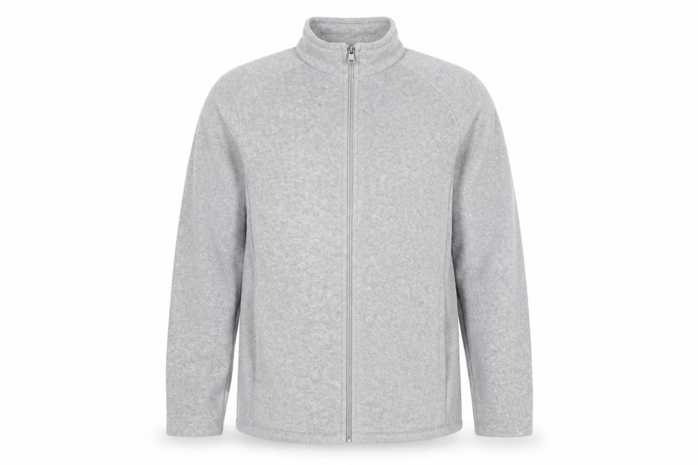 Quechua Men Grey 2XL Fleece Full Zip Hiking Jacket