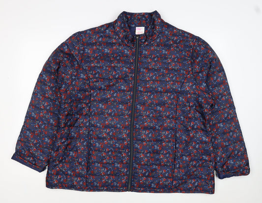 Anne de Lancay Women’s Blue XL Floral Quilted Puffer Jacket