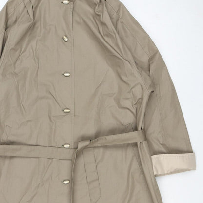 Amethyste Women's Beige Size 14 Belted Long Trench Coat Cotton Blend