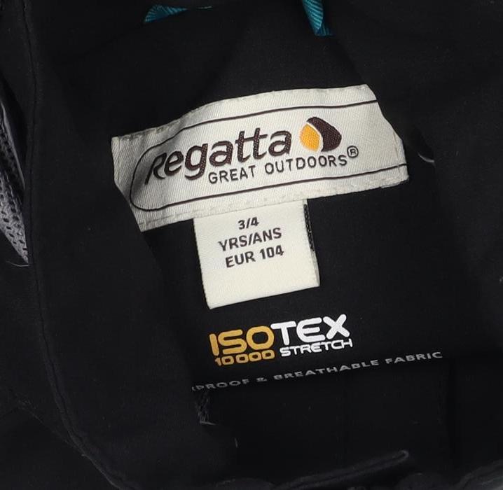 Regatta Boys Black 3-4 Years Hooded ISOtex Waterproof Softshell Jacket